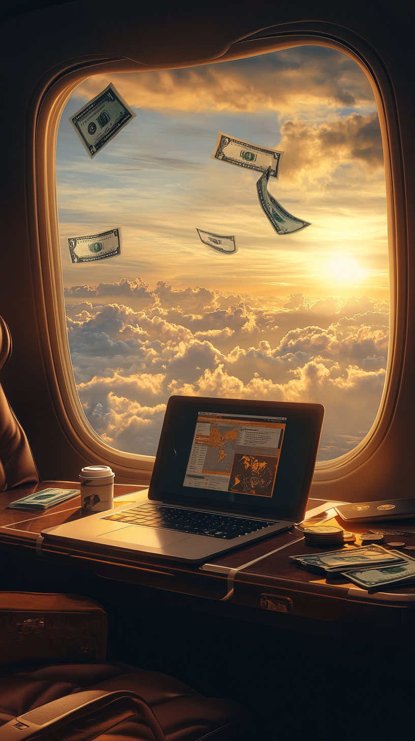 Luxury Digital Nomad in Private Plane Scene