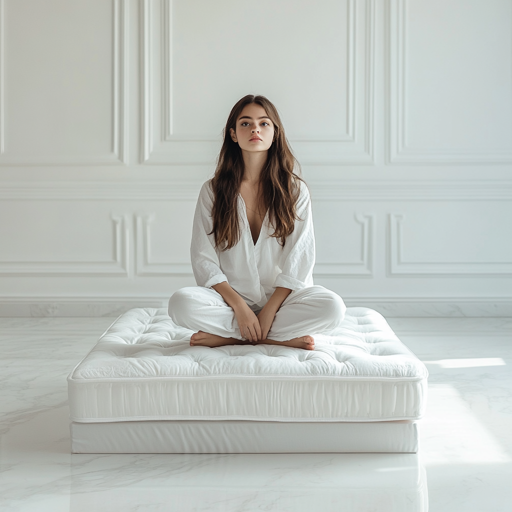 Luxury Room Photo Realism: Teen Girl on Mattress