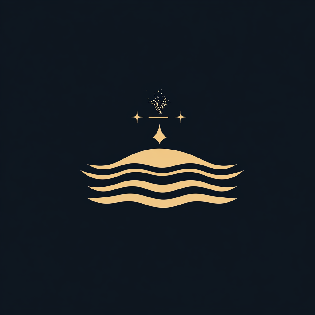 Luxury hotel logo in Dominican Republic with sea spirits.