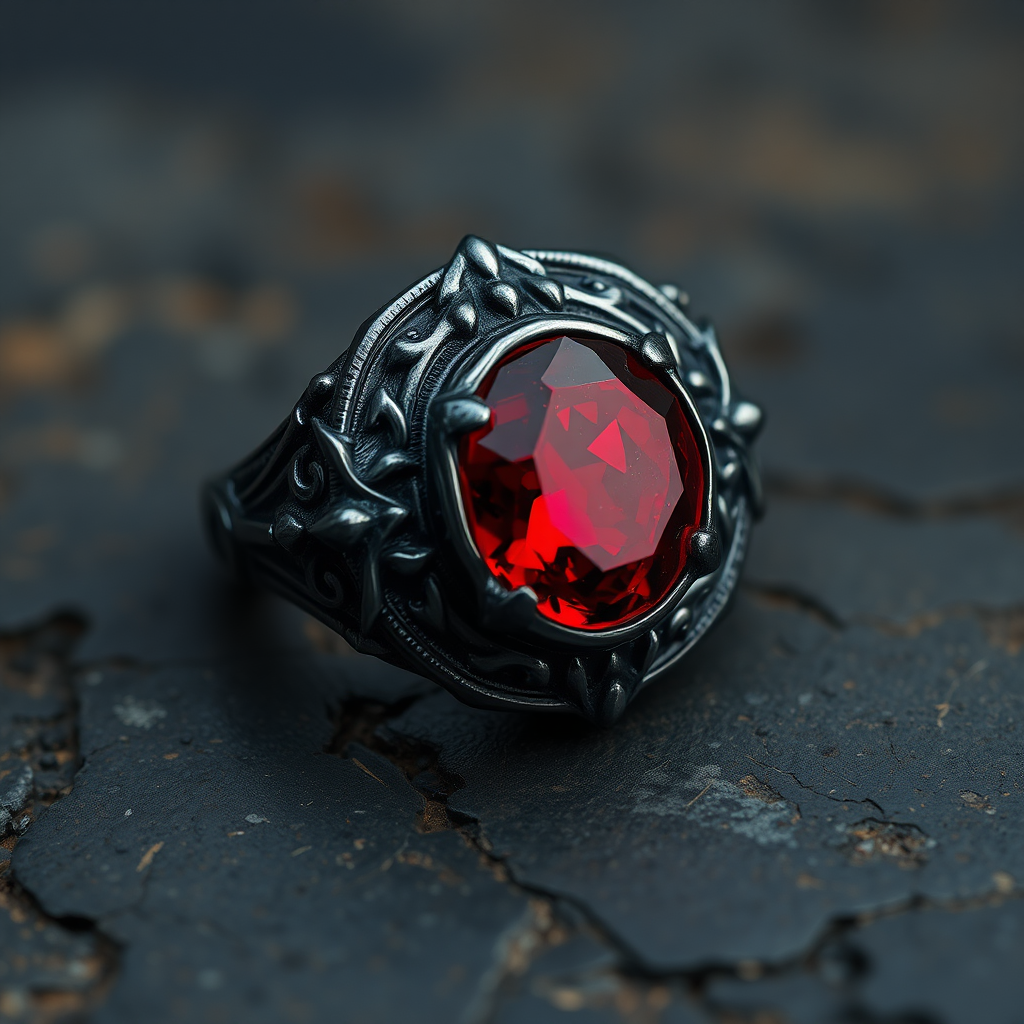 Magic Stone Ring Detailed Illustration Dark Metalv