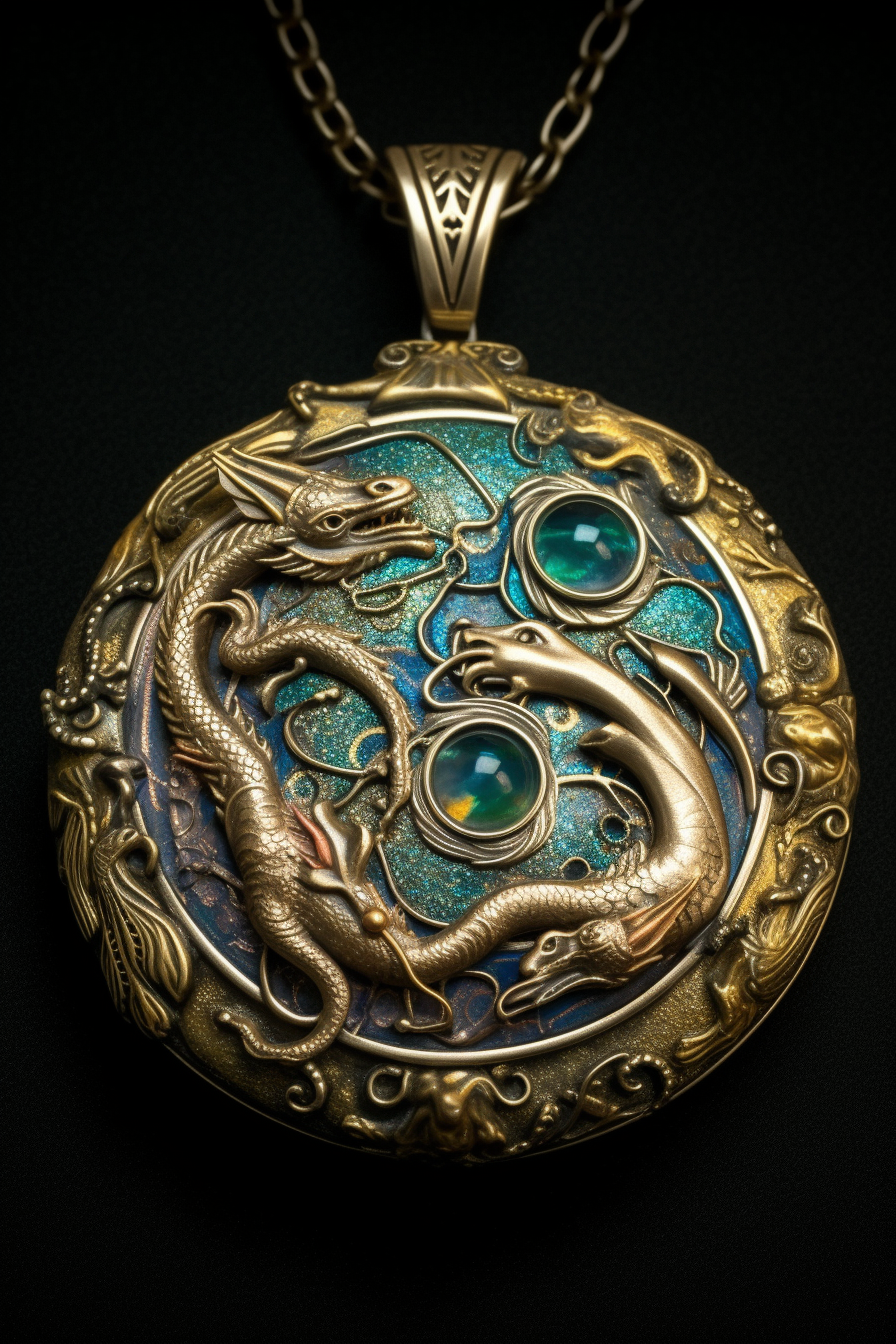 Magical Amulet in Whimsical Dragon Book