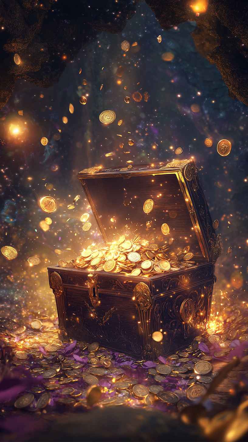 Magical Disney Style Treasure Chest Portrait Scene 