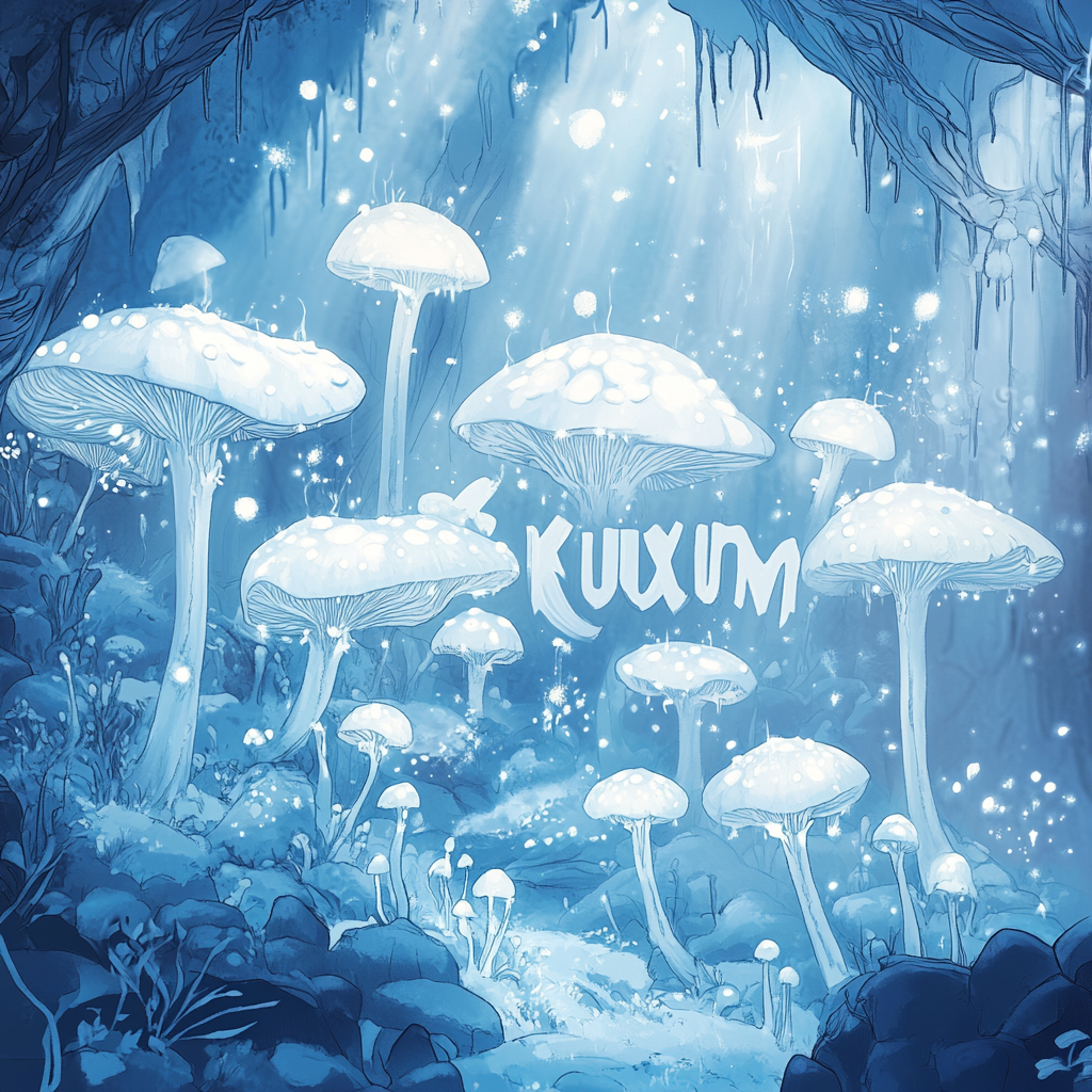 Magical Kuuxum Mushrooms in Ethereal Landscape