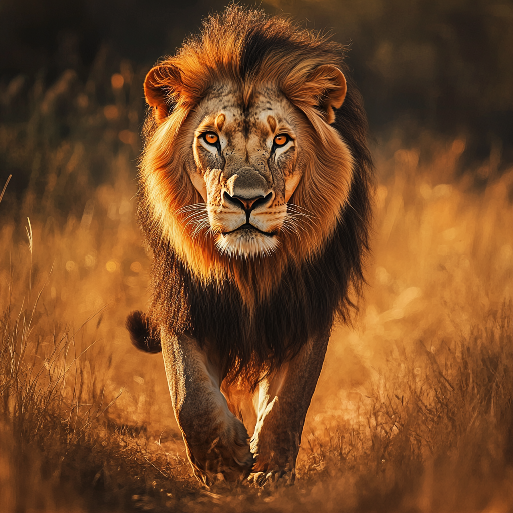 Majestic Asiatic Lion in Gir National Park: Vector Art