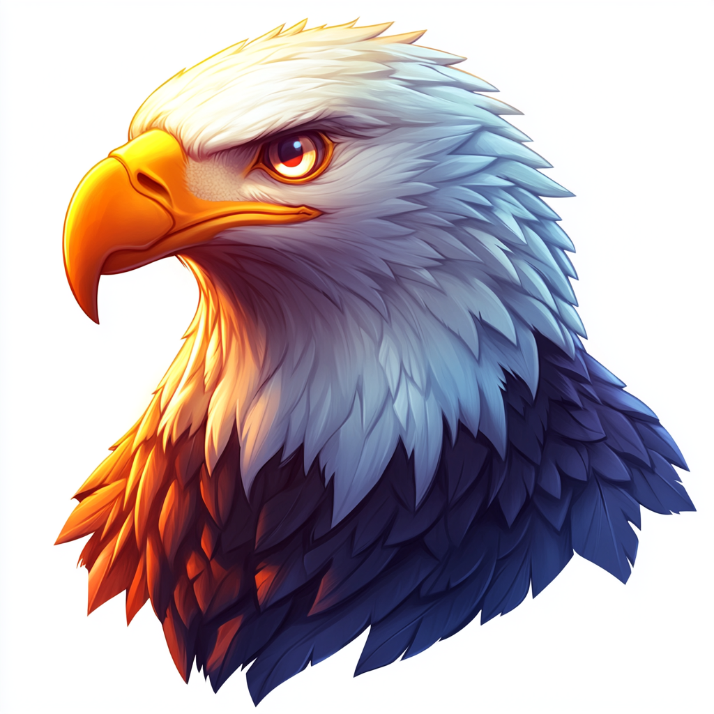 Majestic Bald Eagle Slot Symbol in Game Style