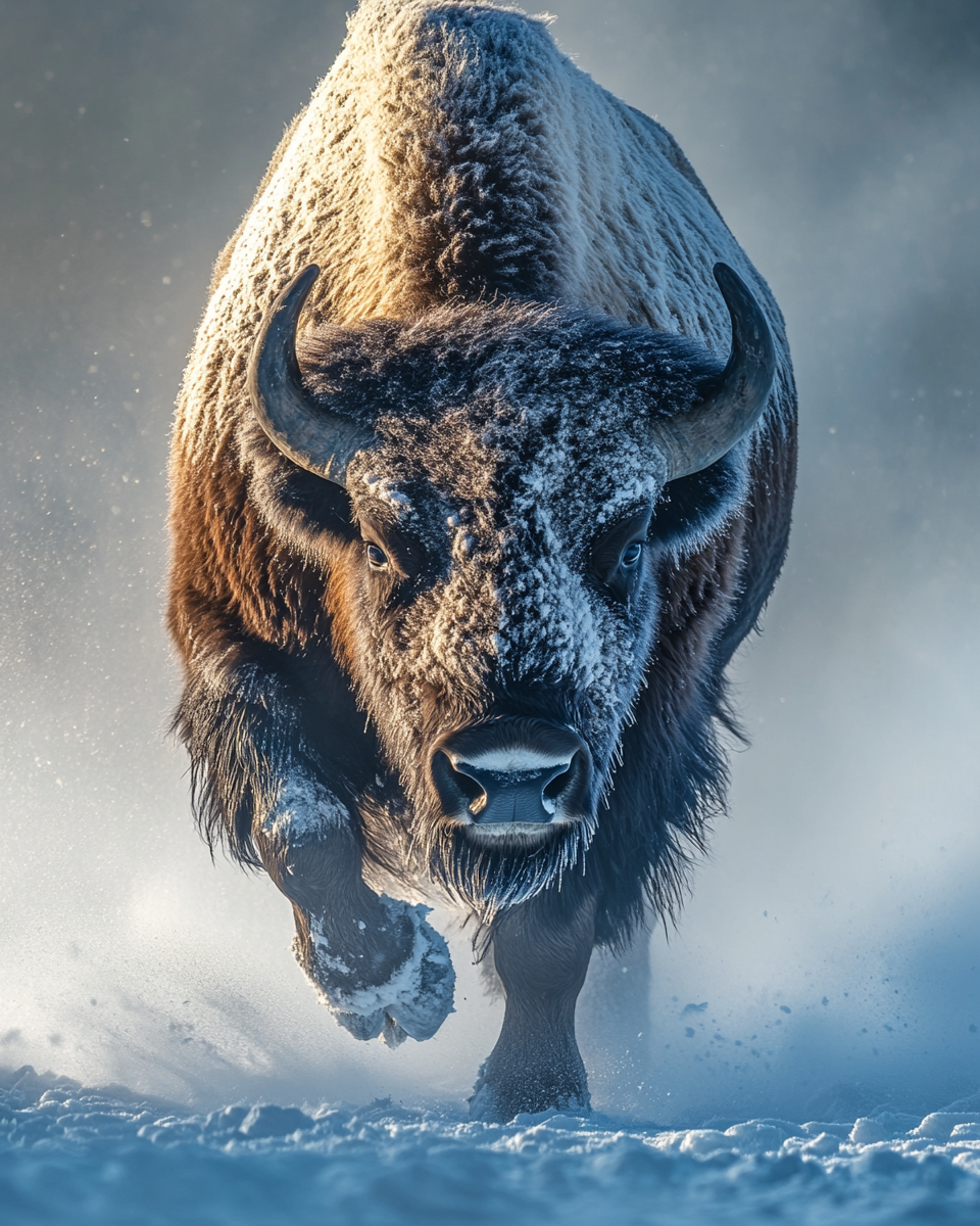 Majestic Bison Captured in Stunning National Geographic Style