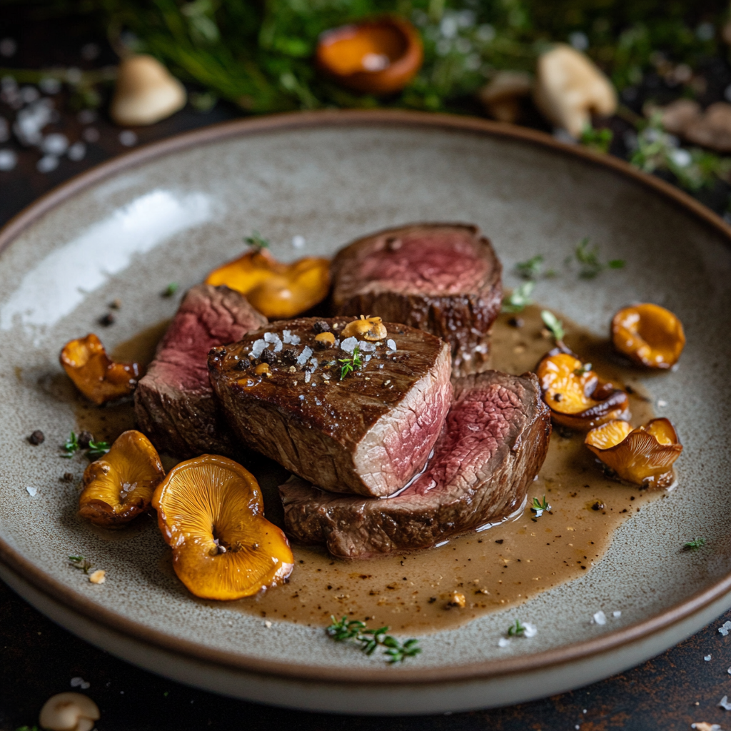 Make Venison Steaks With Chanterelles in creamy sauce.