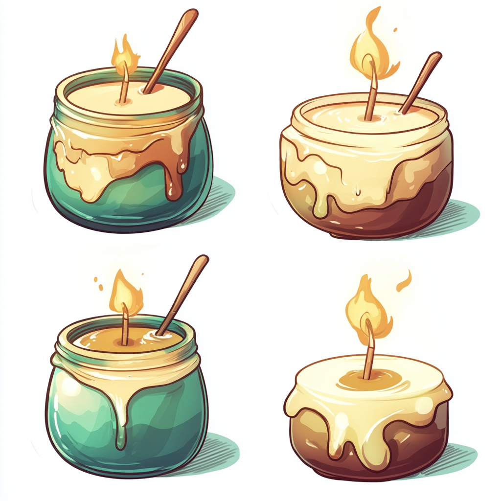 Making a candle in 4 steps cartoon style