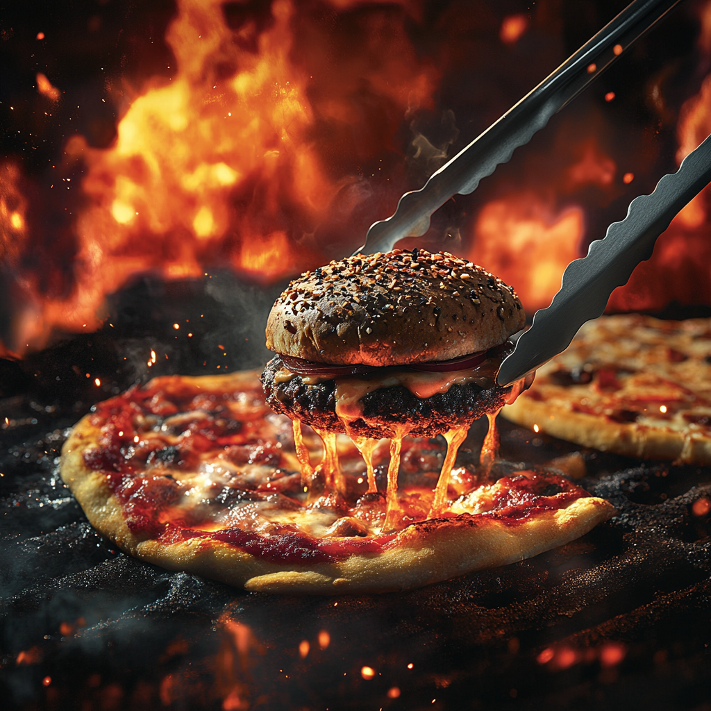 Masterful Grilling: Inferno Burger and Fiery Pizza