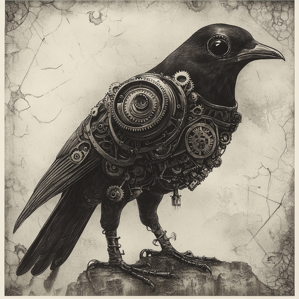 Mechanical Bird with Steampunk Touch in Victorian Era