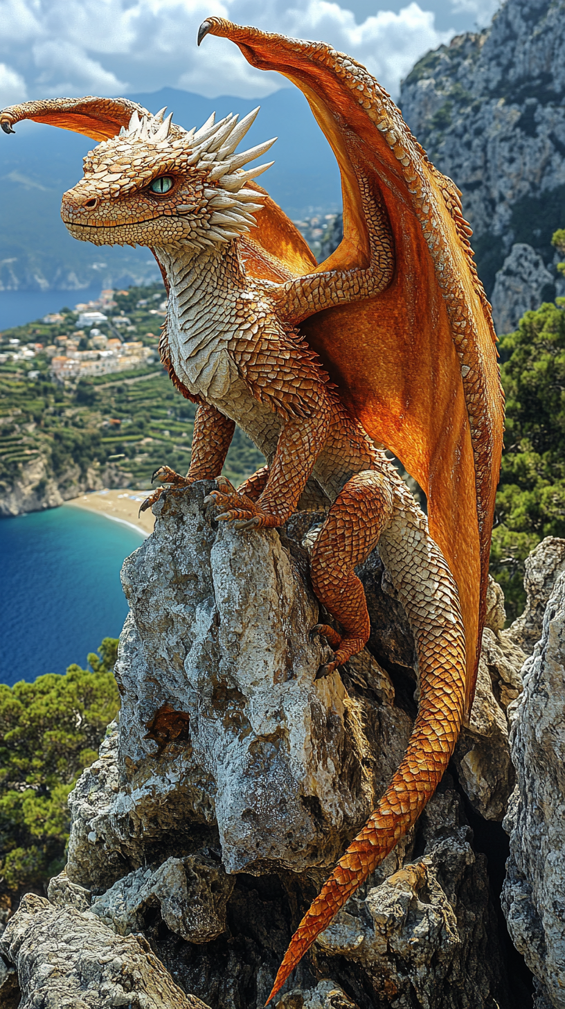 Medieval Dragon Soars Over Italian Amalfi Coast