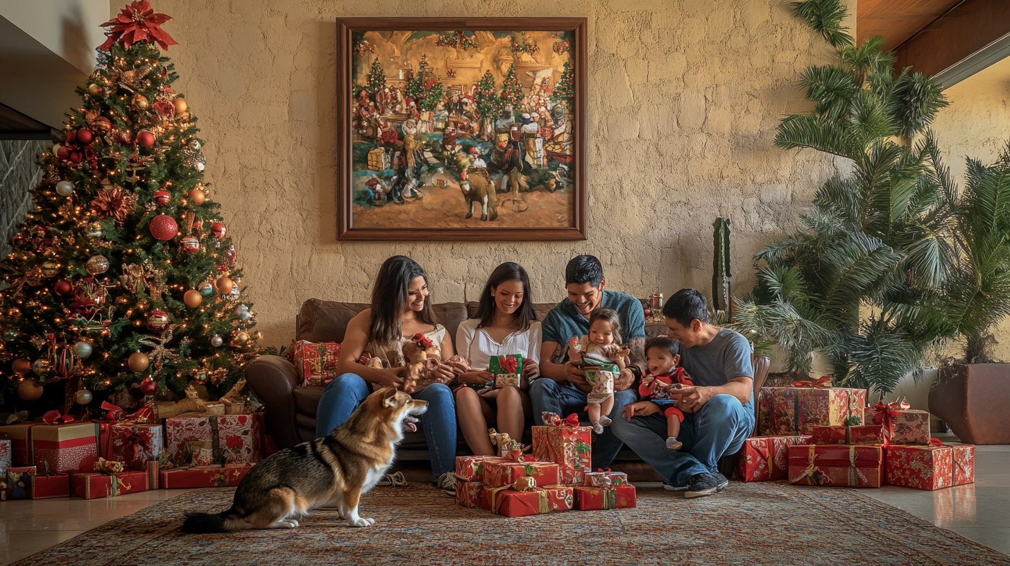 Mexican Family Celebrates Christmas with Pets