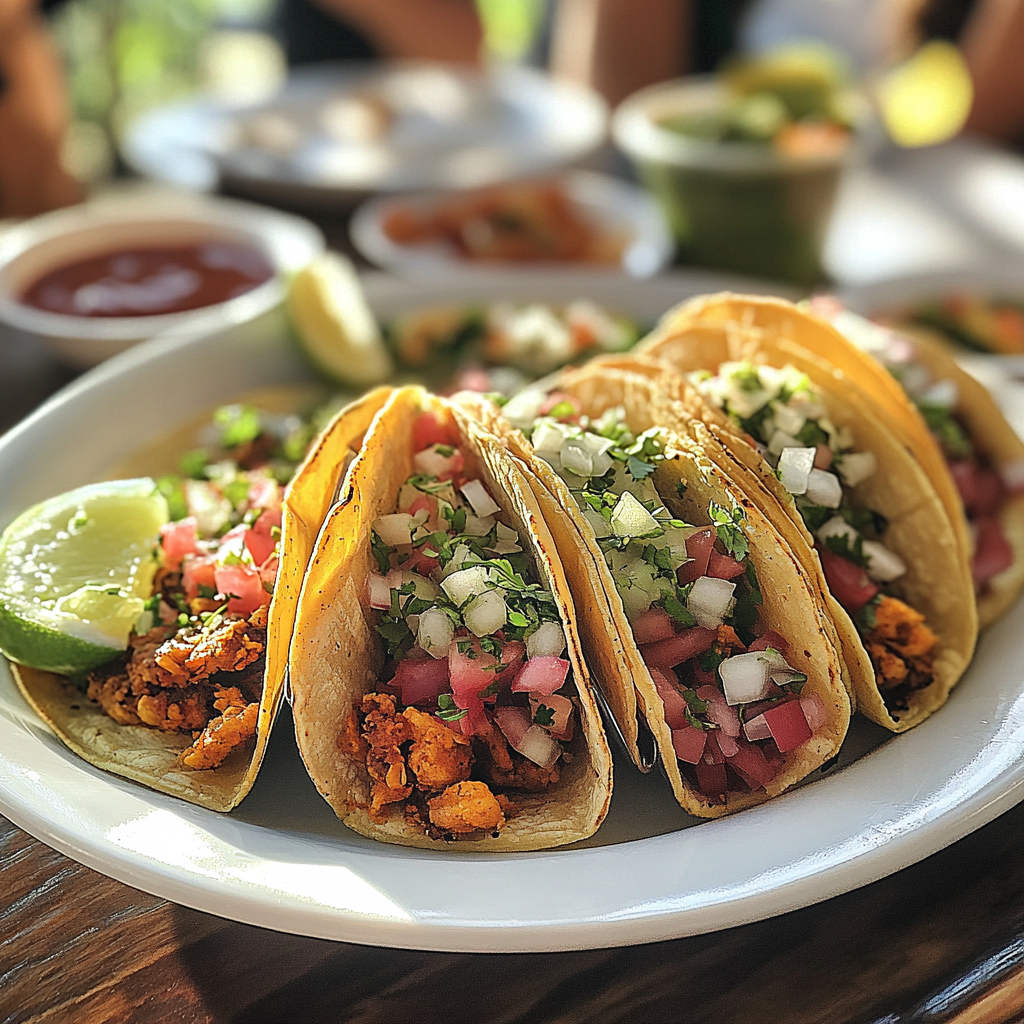 Mexican classic style taco display with upper light.