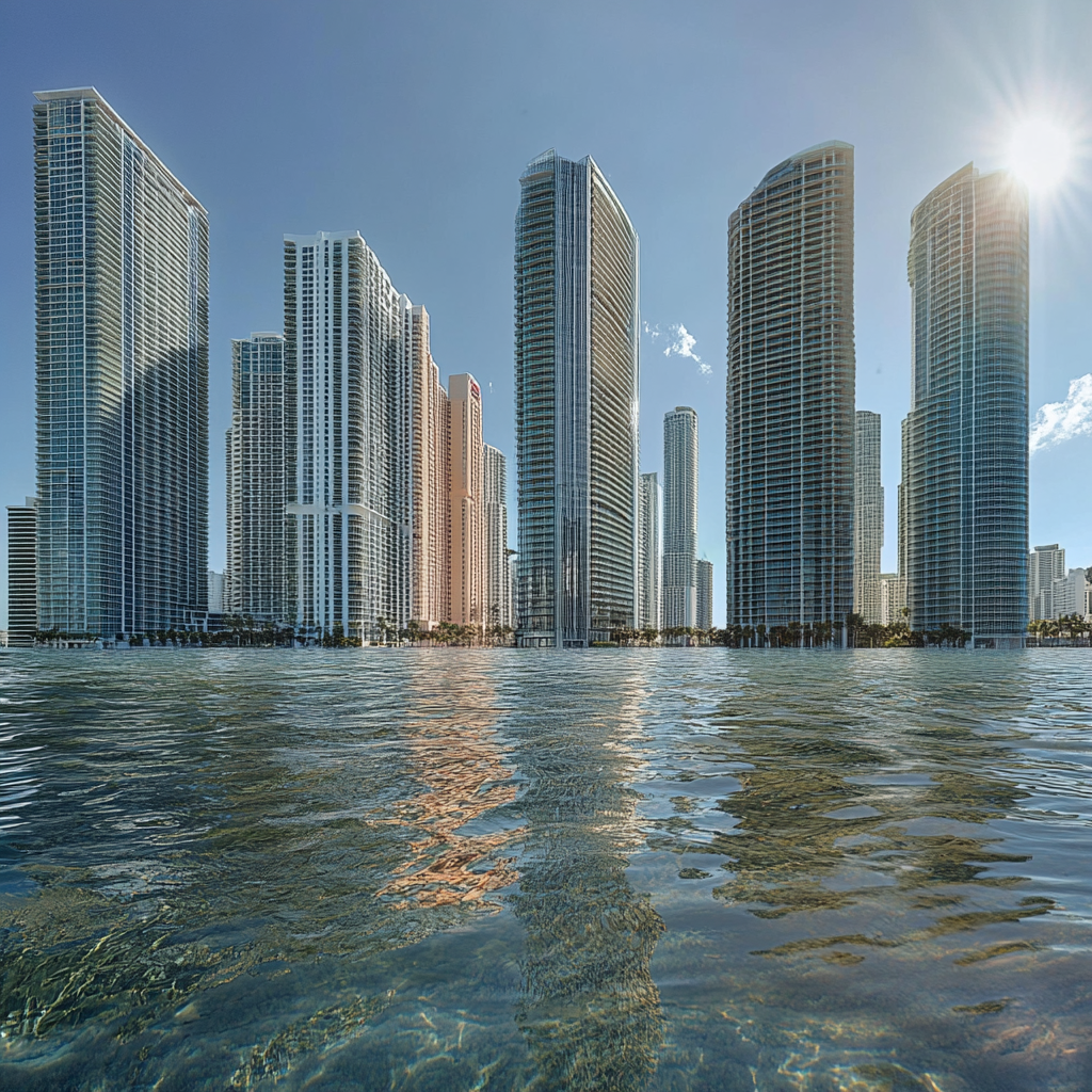 Miami skyline destroyed, only 20 tallest buildings remain.