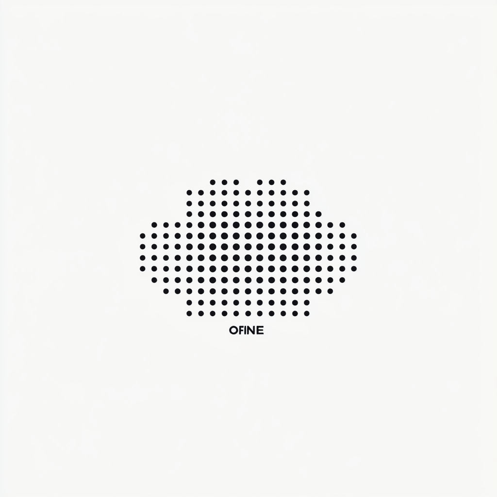 Minimalist 'O.F.F.L.I.N.E' Logo Design Glitch Effect