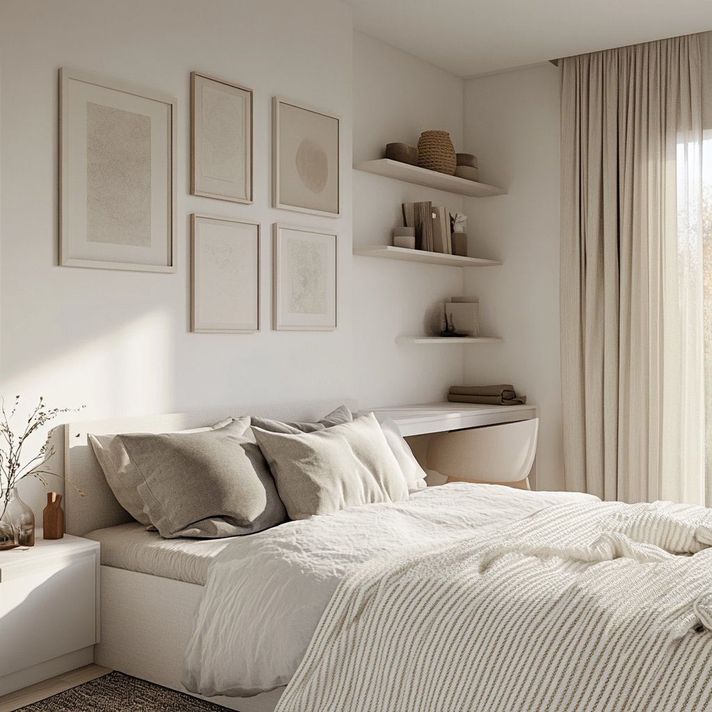 Minimalist Bedroom with Bright and Airy Aesthetic