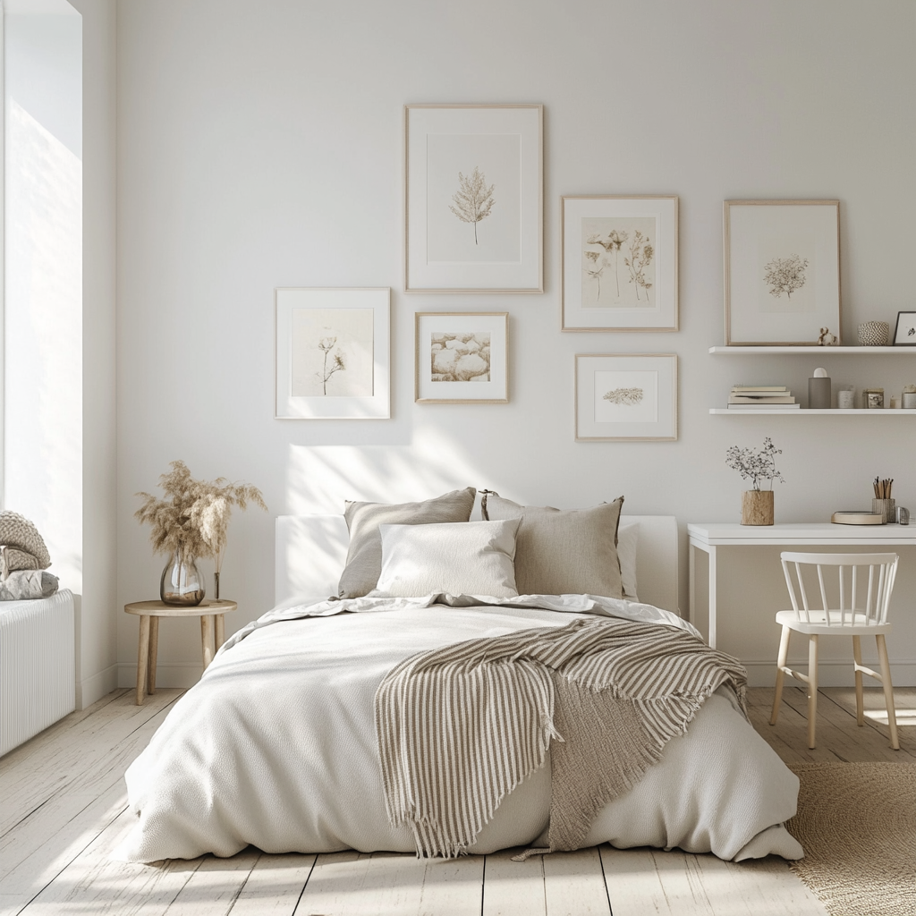 Minimalist Bright Bedroom with Serene Atmosphere