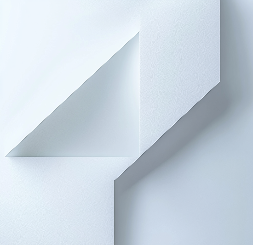 Minimalist Geometric Shape on White Background 3D 