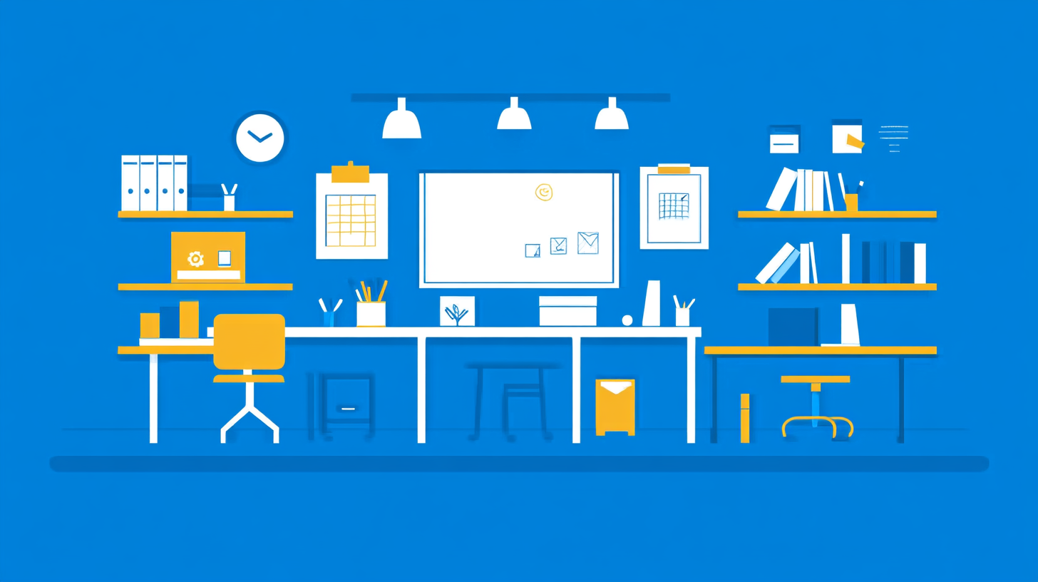 Minimalist Vibrant Blue School Classroom Vector Design