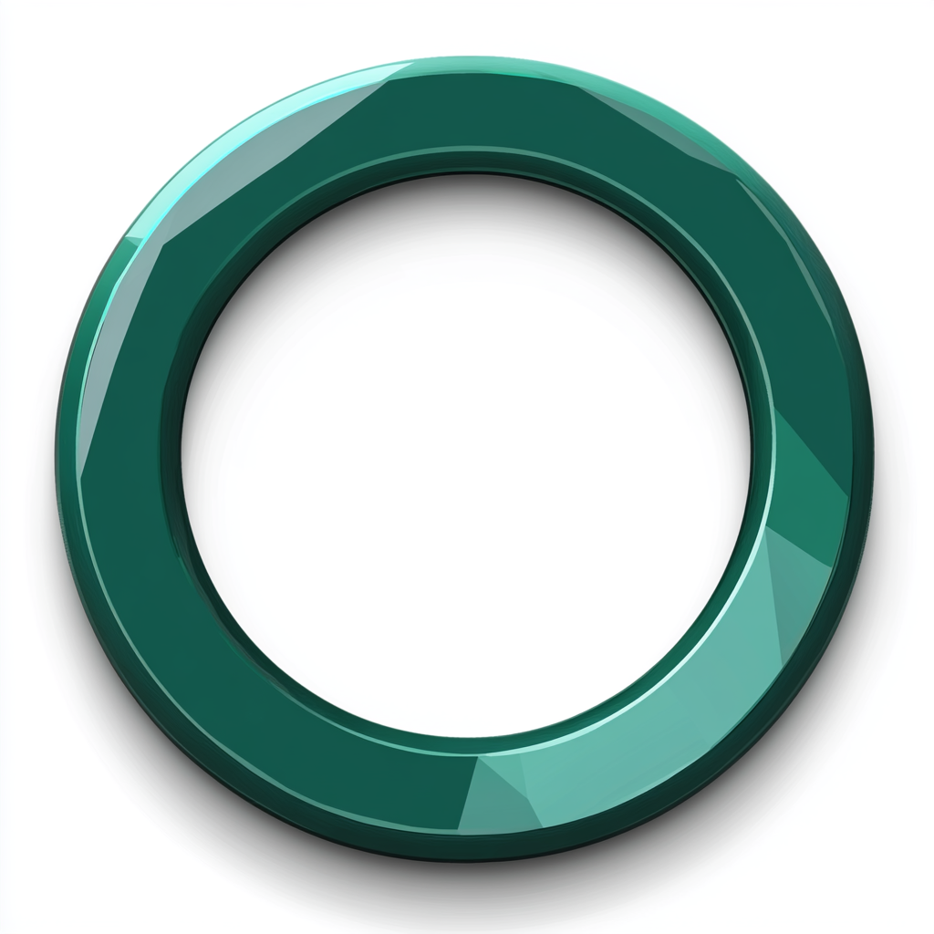 Minimalist green RPG game circle token on white background.