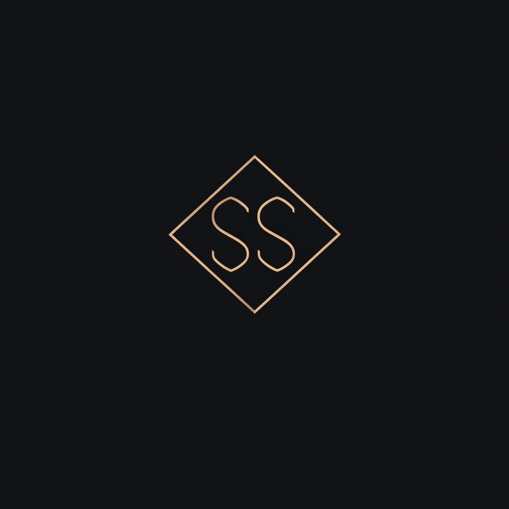 Minimalist interior design studio logo with SS initials.