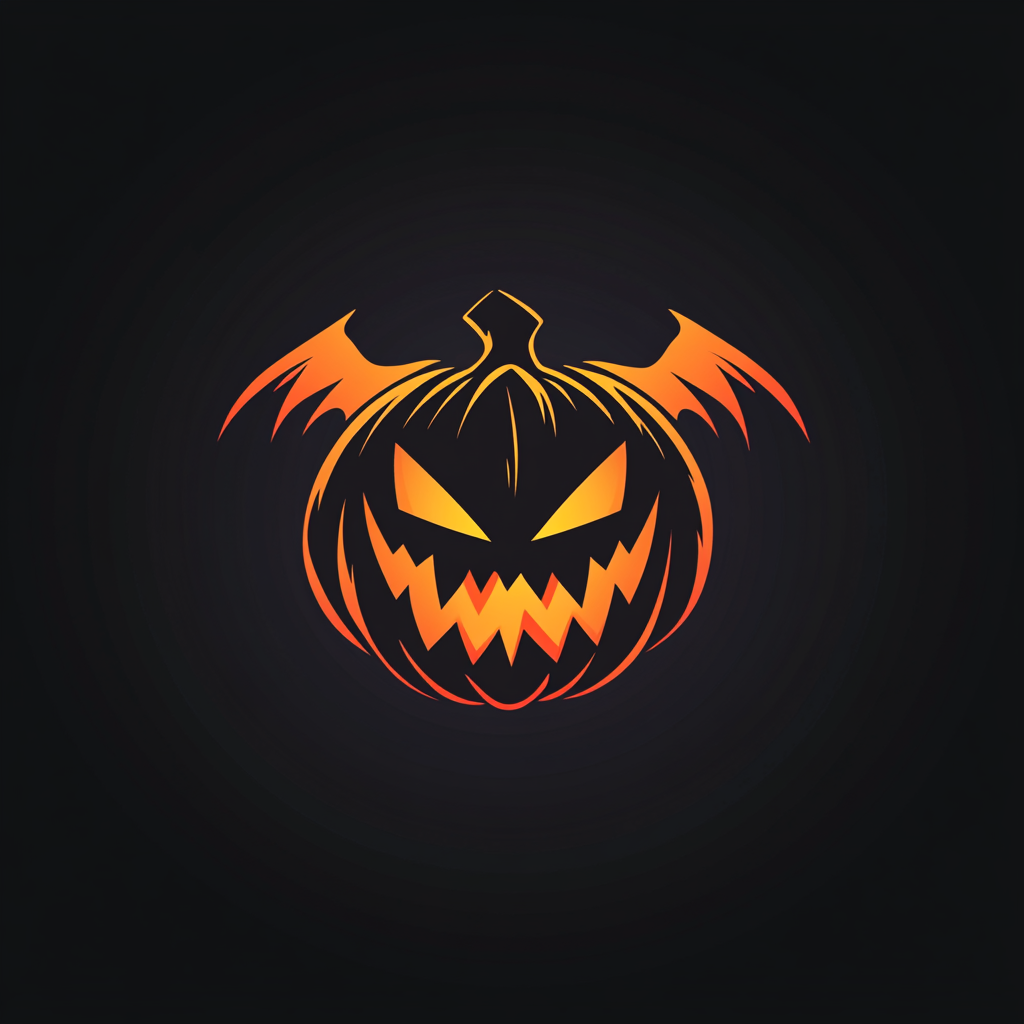 Minimalist streetwear logo for PUSHLINE with Halloween elements.