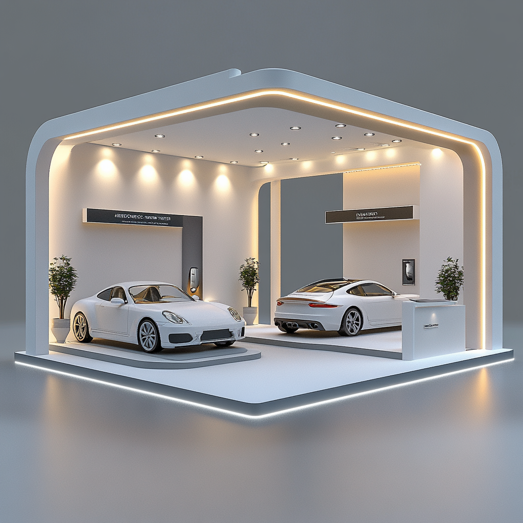 Minimalistic Car Exhibition Booth with Fomex Panels