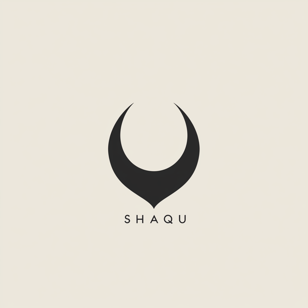 Minimalistic SHAQU logo with sleek typography and subtle elements.