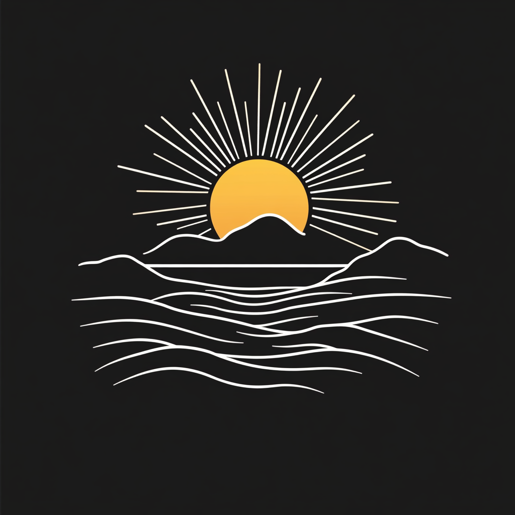 Minimalistic Sunrise Logo Design Vector Graphic