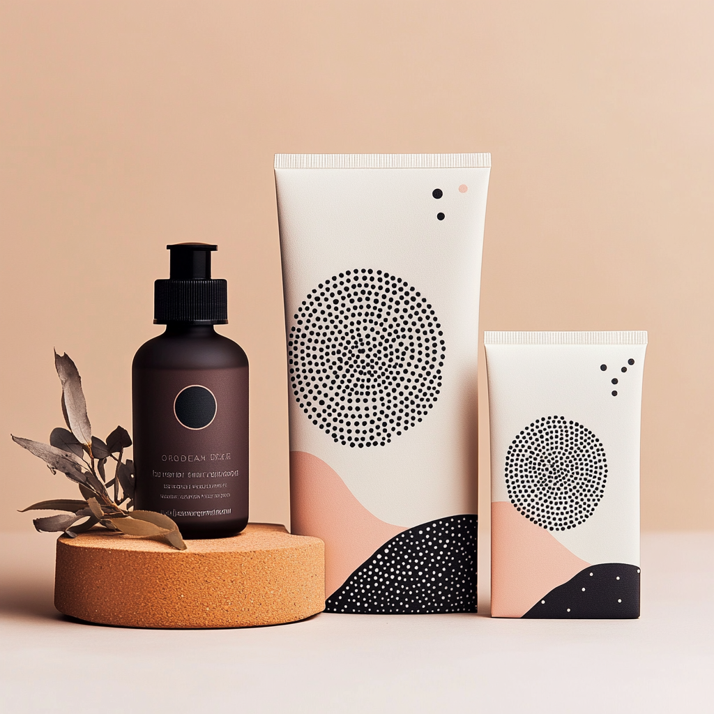 Minimalistic organic skincare packaging with Australian Aboriginal touch