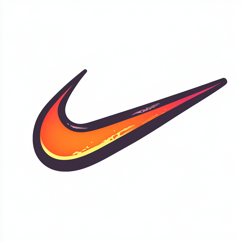 Minimalistic white emblem design inspired by Nike style