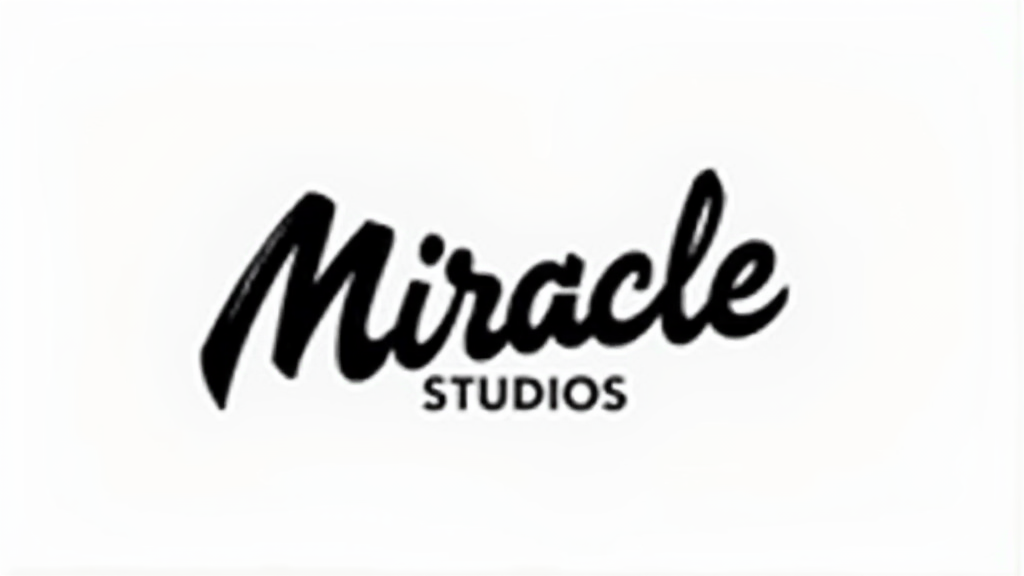 Miracle Studios' Dynamic Black-White Calligraphy Logo