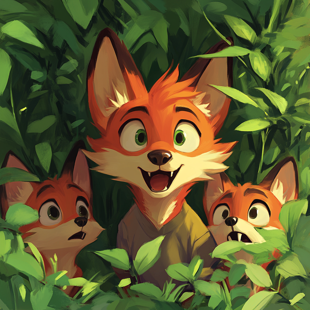 Mischievous fox sneaks out, surprises Romy and Niko.