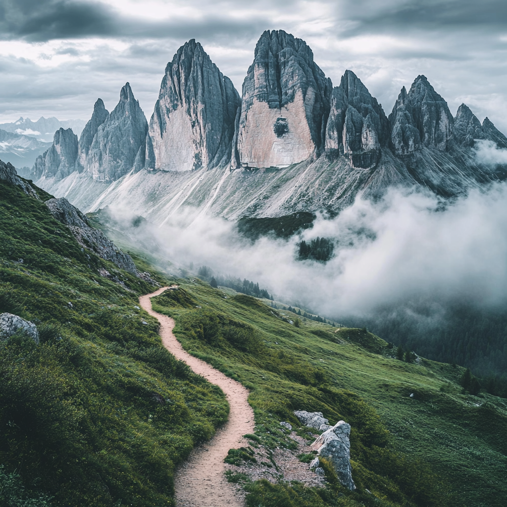 Misty Mountain Trail: Serene Isolation in Nature