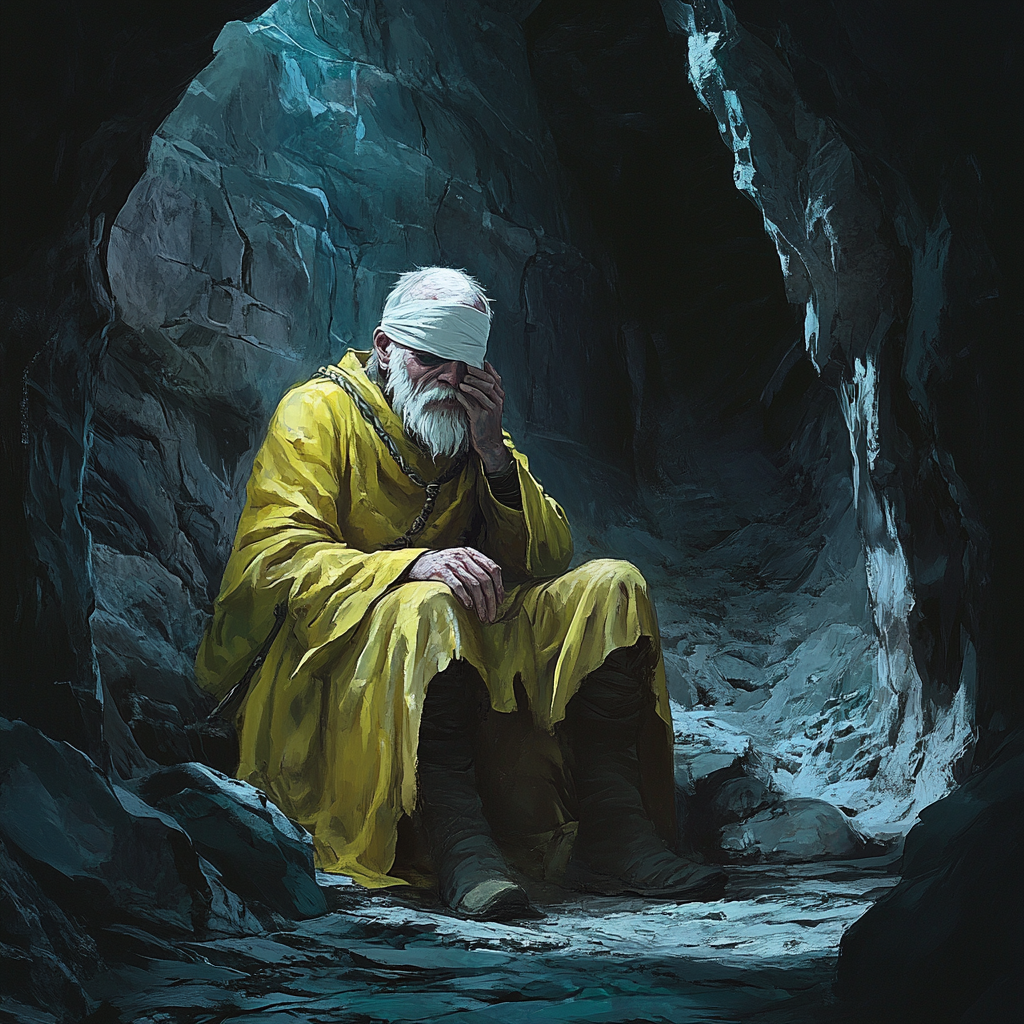 Mobile game thumbnail: old man in yellow robe.