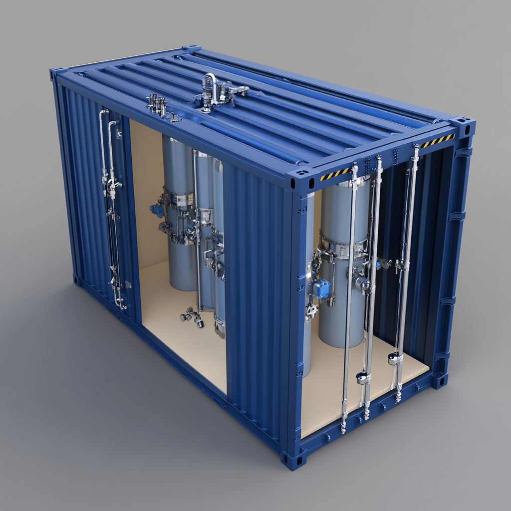 Model 20-foot container with integrated water unit.