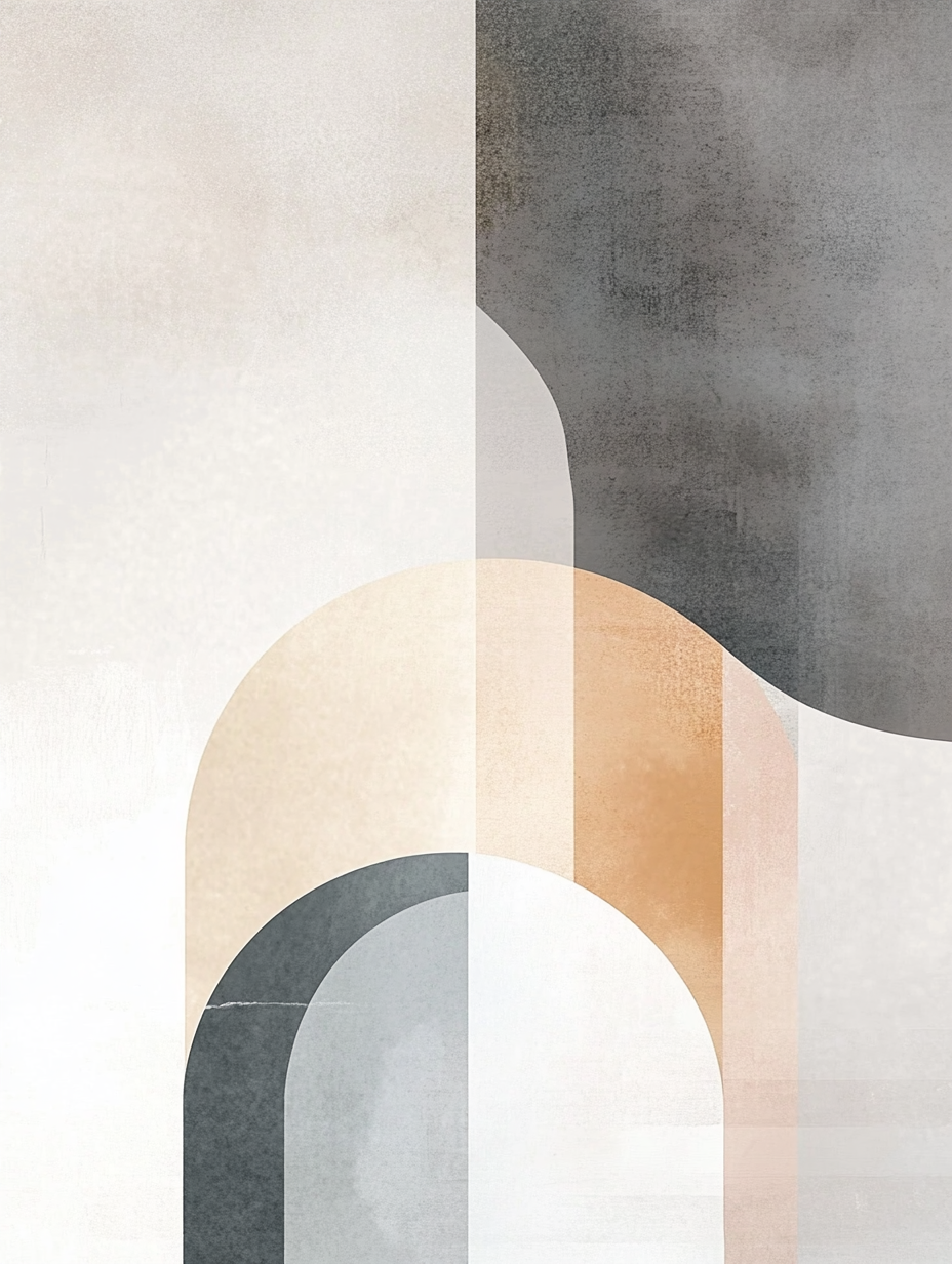 Modern Elegant Art: Abstract Shapes, Subtle Colors, Sophistication