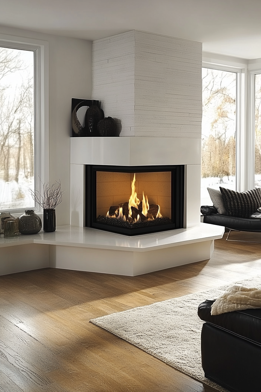 Modern Fireplace Centerpiece in Stylish Living Room