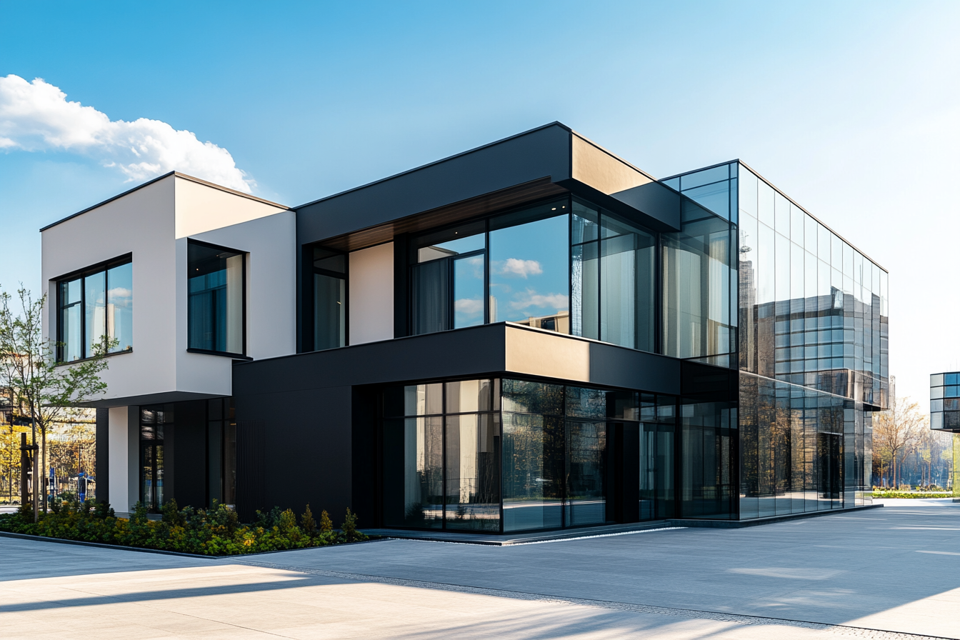 Modern House, Commercial Building, Office Tower Under Sun