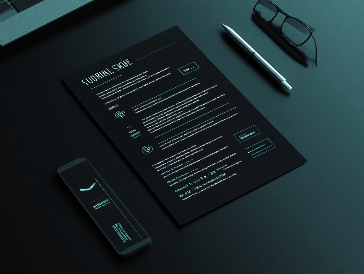 Modern Resume with Highlighted Skills on Dark Background