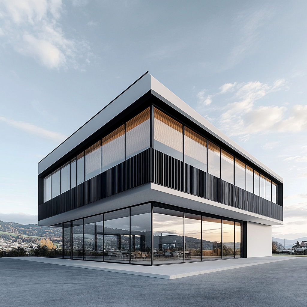 Modern Two-Level Building in La Sarraz, Switzerland