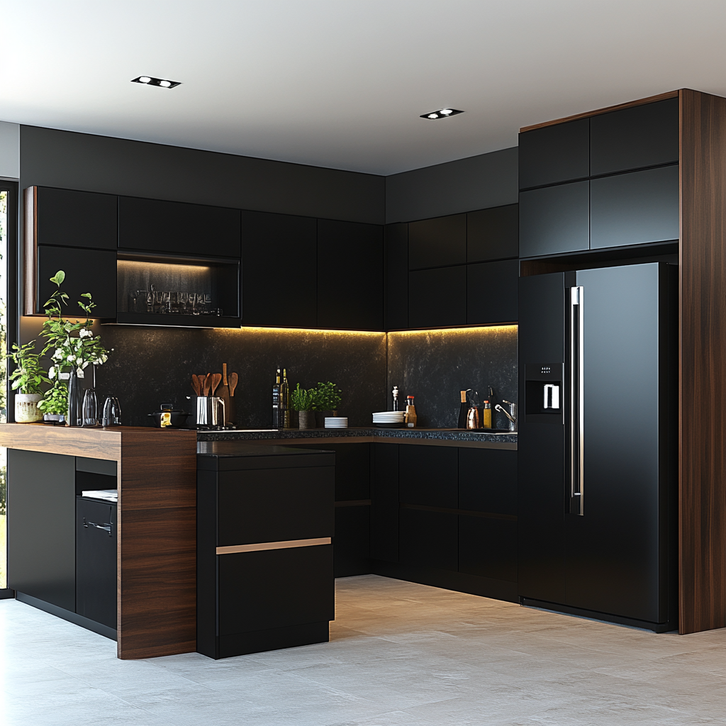 Modern U-Shaped Kitchen with Central Island