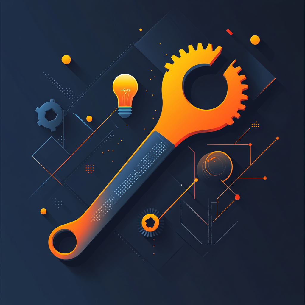 Modern and captivating Facebook page creative with adjustable wrench.