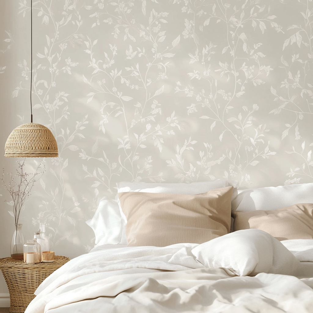 Modern and elegant wallpaper with nature-inspired patterns.