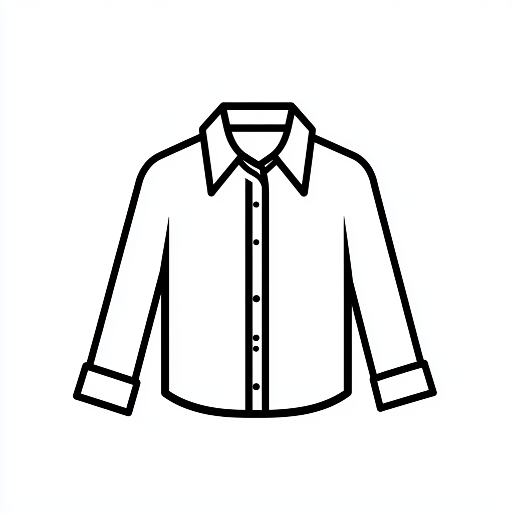 Modern black line icon, women's blouse design concept.