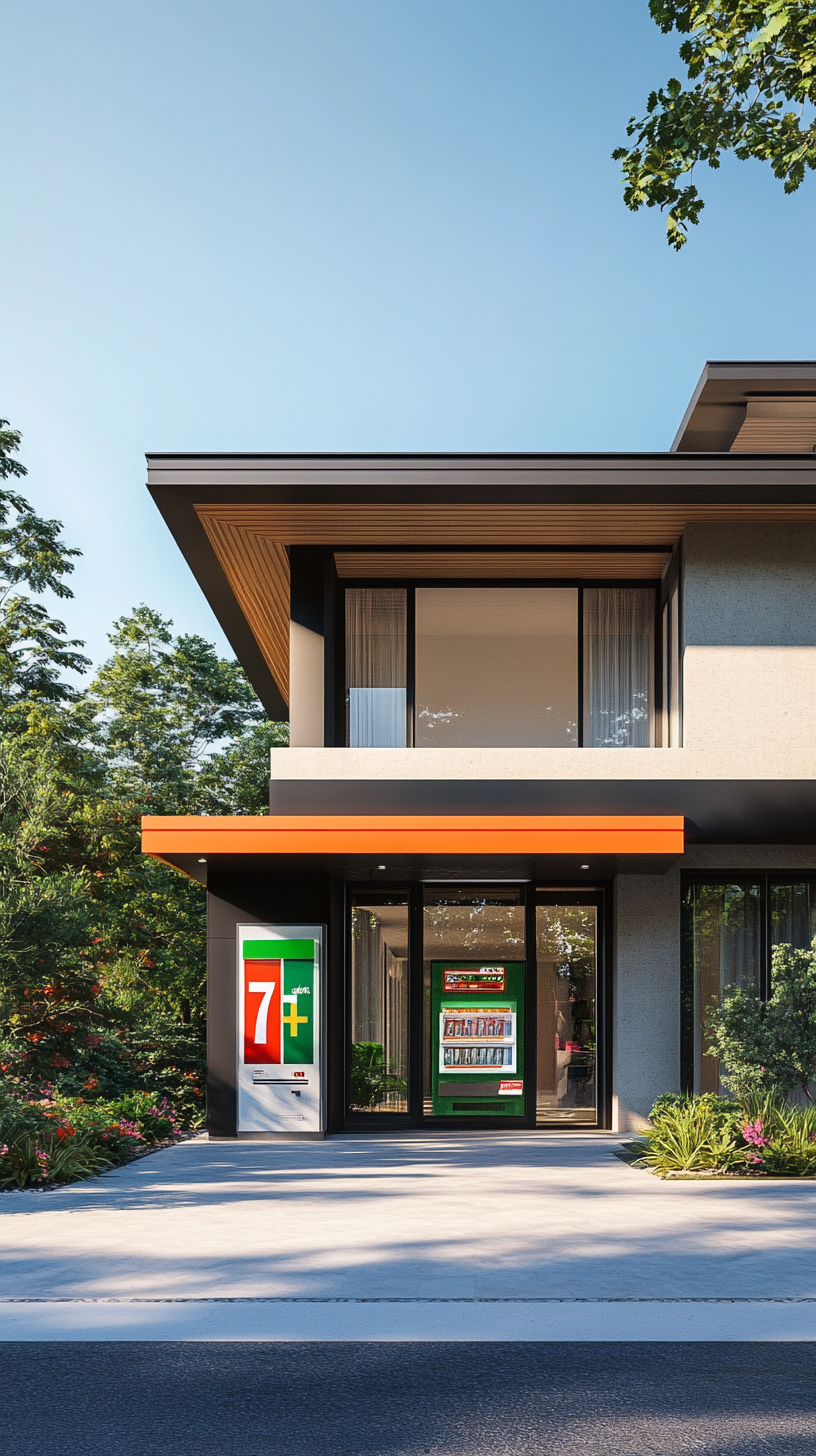 Modern house with 7-Eleven-inspired design in suburbia