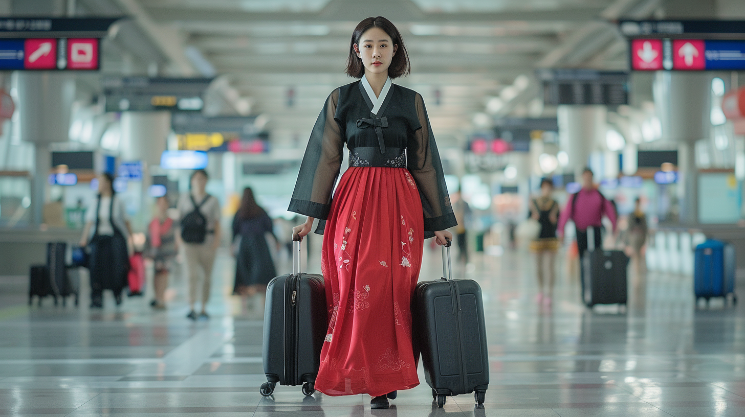 Modernized Korean Hanbok at Incheon International Airport