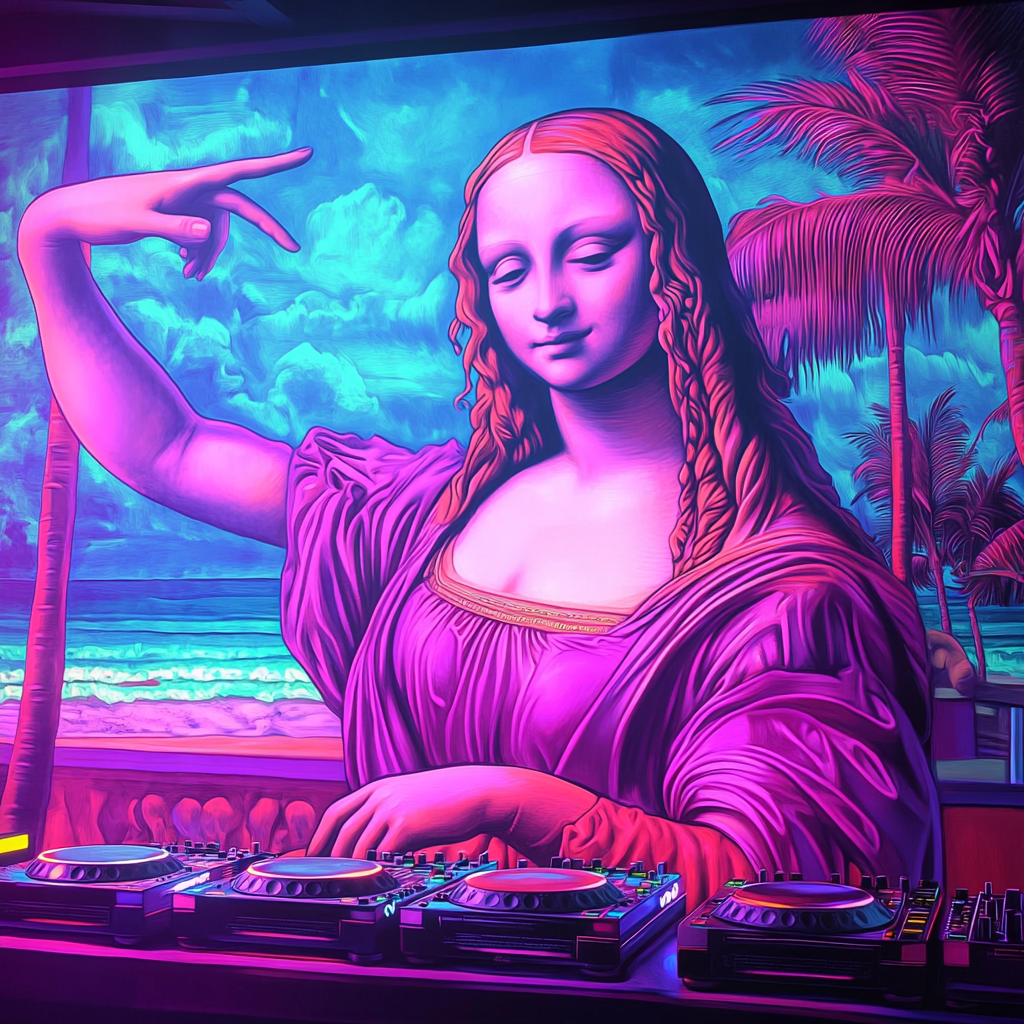 Mona Lisa dances at Miami beach club