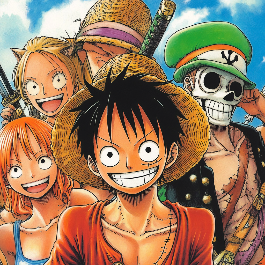 Monkey D. Luffy, captain with spiky straw hair.