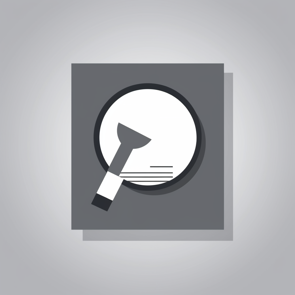 Monochrome Magnifying Glass Document Review Icon